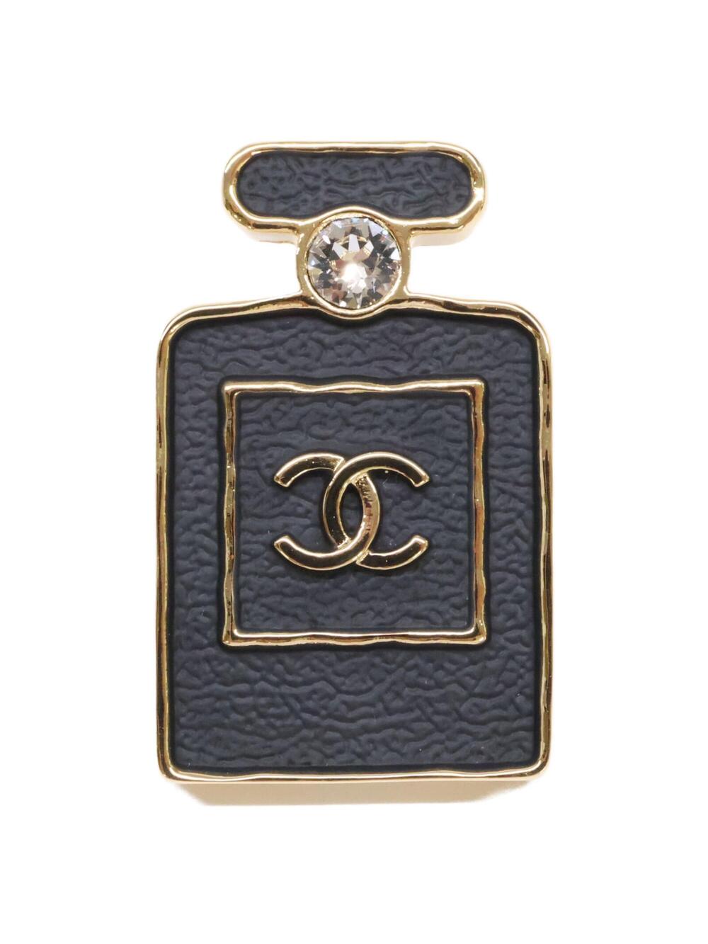 Chanel Cc Logo Brooch Gold-Tone Metal #343245C80B